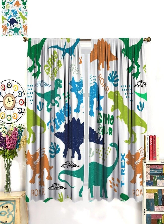 YCness Kids Dinosaur Curtains Cartoon Dino Blackout Boys Window Treatments for Boys Girls Children Nursery Living Room Bedroom Decor Fabric Set 2 Panel 42x45 Inch 30% Shading Rate - Image 3